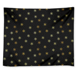 Black And Gold Snowflake Pattern Print Tapestry