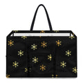 Black And Gold Snowflake Pattern Print Utility Tote Bag