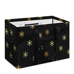 Black And Gold Snowflake Pattern Print Utility Tote Bag
