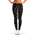 Black And Gold Snowflake Pattern Print Women's Leggings