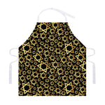 Black And Gold Star of David Print Adjustable Apron