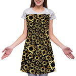 Black And Gold Star of David Print Adjustable Apron