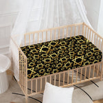 Black And Gold Star of David Print Baby Crib Sheet