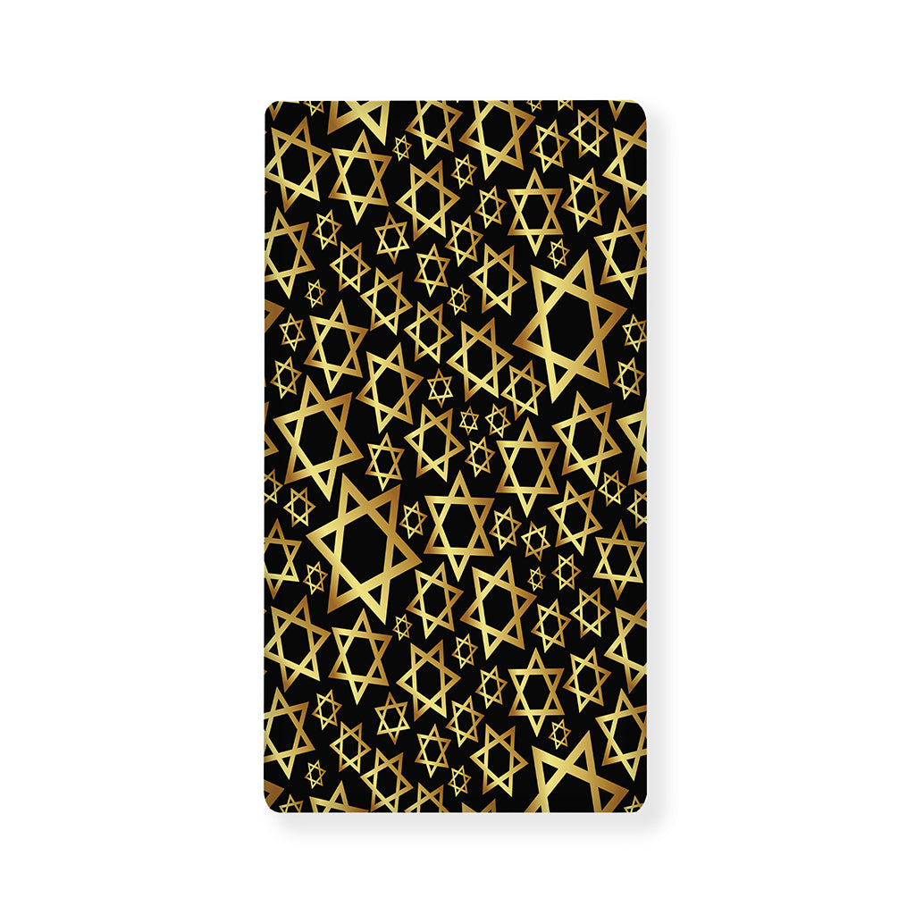 Black And Gold Star of David Print Baby Crib Sheet