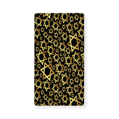 Black And Gold Star of David Print Baby Crib Sheet