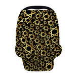 Black And Gold Star of David Print Baby Seat Cover