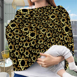 Black And Gold Star of David Print Baby Seat Cover