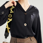 Black And Gold Star of David Print Bag Strap