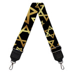 Black And Gold Star of David Print Bag Strap