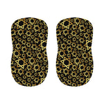 Black And Gold Star of David Print Bar Stool Covers