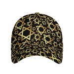 Black And Gold Star of David Print Baseball Cap