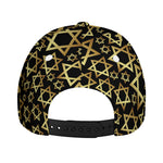 Black And Gold Star of David Print Baseball Cap