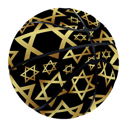 Black And Gold Star of David Print Basketball