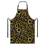 Black And Gold Star of David Print Bib Apron With Pocket