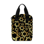 Black And Gold Star of David Print Bible Tote Bag