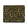 Black And Gold Star of David Print Bifold Wallet