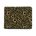 Black And Gold Star of David Print Bifold Wallet