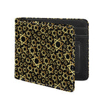 Black And Gold Star of David Print Bifold Wallet