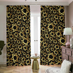 Black And Gold Star of David Print Blackout Pencil Pleat Curtains