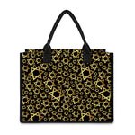 Black And Gold Star of David Print Canvas Tote Bag