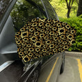 Black And Gold Star of David Print Car Side Mirror Covers