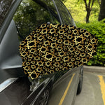Black And Gold Star of David Print Car Side Mirror Covers