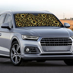 Black And Gold Star of David Print Car Windshield Sun Shade