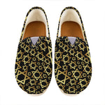 Black And Gold Star of David Print Casual Shoes