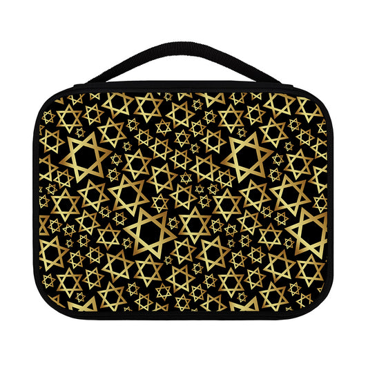 Black And Gold Star of David Print Classic Bible Case