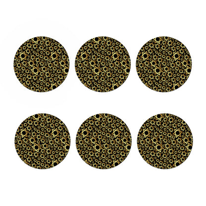 Black And Gold Star of David Print Coaster Set