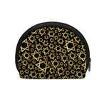 Black And Gold Star of David Print Coin Purse