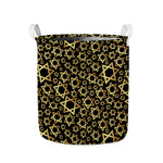 Black And Gold Star of David Print Collapsible Laundry Basket