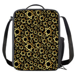 Black And Gold Star of David Print Crossbody Lunch Bag