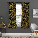 Black And Gold Star of David Print Curtain