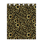Black And Gold Star of David Print Curtain