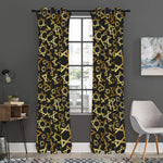 Black And Gold Star of David Print Curtain