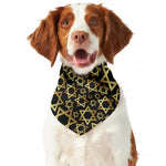 Black And Gold Star of David Print Dog Bandana