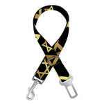 Black And Gold Star of David Print Dog Seat Belt