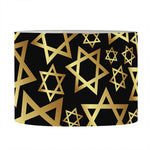 Black And Gold Star of David Print Drum Lamp Shade