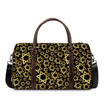 Black And Gold Star of David Print Duffle Bag