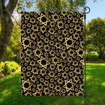 Black And Gold Star of David Print Garden Flag