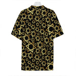 Black And Gold Star of David Print Hawaiian Shirt