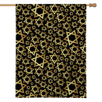 Black And Gold Star of David Print House Flag
