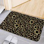 Black And Gold Star of David Print Indoor Door Mat