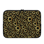 Black And Gold Star of David Print Laptop Sleeve