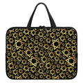 Black And Gold Star of David Print Laptop Sleeve With Handle