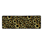 Black And Gold Star of David Print Long Kitchen Mat