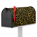 Black And Gold Star of David Print Mailbox Cover