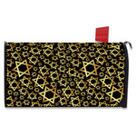Black And Gold Star of David Print Mailbox Cover