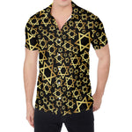 Black And Gold Star of David Print Men's Shirt